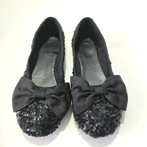 Zara Kids Sequin Ballet Flats with Bow | Size 34 (US 2.5/3)